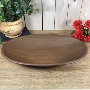 1970’s Faux Wood Console Centerpiece Bowl 19.5” Long X 11.5” Wide